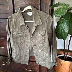 Wishlist Olive Utility Jean Jacket - Women's Taupe-Green